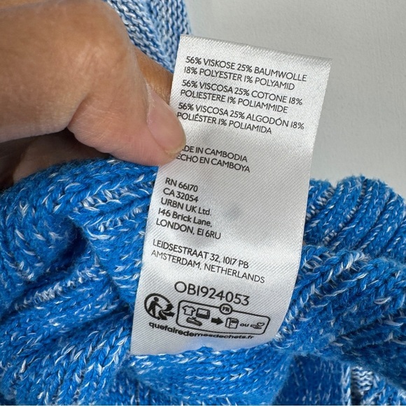 Pilcro High-Low Hem Lightweight Knit Blue Striped Women's Sweater Size XXS - Picture 7 of 13